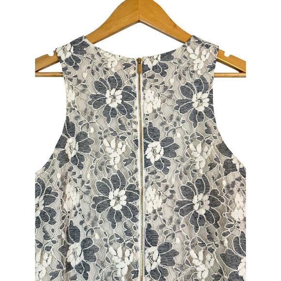 Rachel Roy Women's Floral Lace Sleeveless Shift Mini Dress Size XL Cream Gray - Picture 6 of 9
